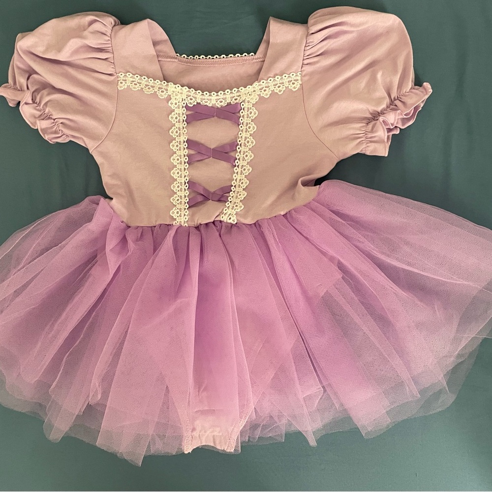 Purple and Cream Dance Dress with Tulle Skirt
